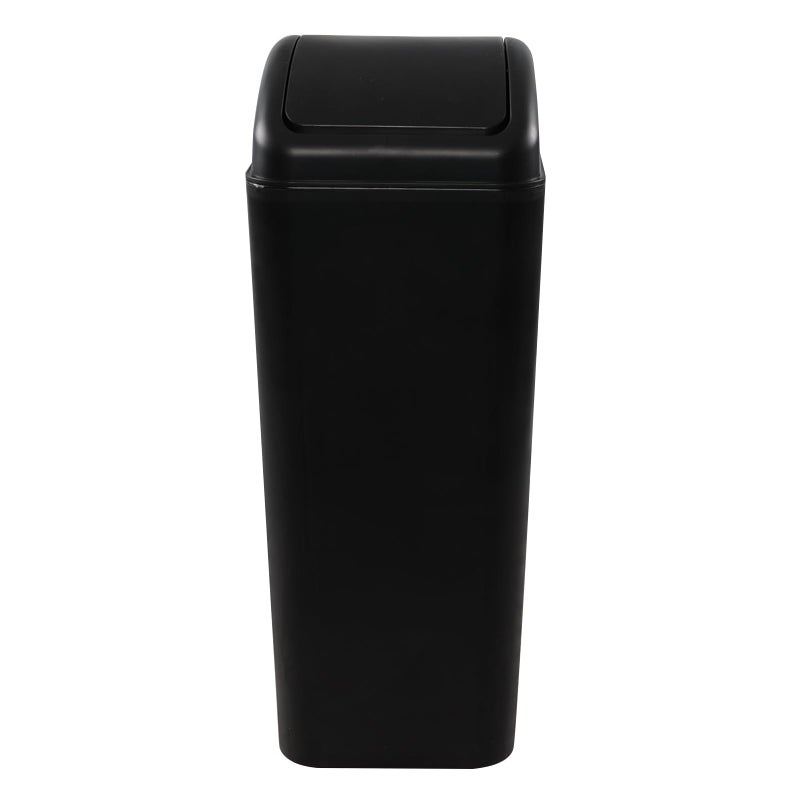 Ramddy 3.5 Gallon Plastic Slim Trash Can, Black Modern Wastebasket, 14 Liter Commercial Garbage Bin - Image 1
